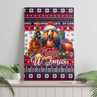 Afghan Hound Merry Woofmas Canvas Wall Art Christmas Dog Art Style - Wonder Print Shop