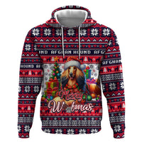 Afghan Hound Merry Woofmas Hoodie Christmas Dog Art Style - Wonder Print Shop