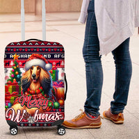 Afghan Hound Merry Woofmas Luggage Cover Christmas Dog Art Style - Wonder Print Shop
