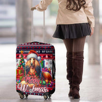 Afghan Hound Merry Woofmas Luggage Cover Christmas Dog Art Style - Wonder Print Shop