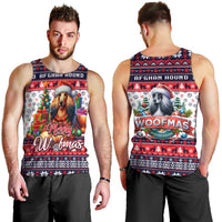 Afghan Hound Merry Woofmas Men Tank Top Christmas Dog Art Style - Wonder Print Shop