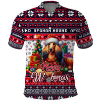 Afghan Hound Merry Woofmas Polo Shirt Christmas Dog Art Style - Wonder Print Shop
