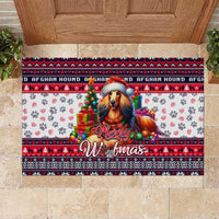 Afghan Hound Merry Woofmas Rubber Doormat Christmas Dog Art Style - Wonder Print Shop