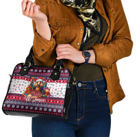 Afghan Hound Merry Woofmas Shoulder Handbag Christmas Dog Art Style