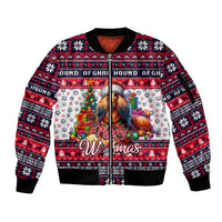 Afghan Hound Merry Woofmas Sleeve Zip Bomber Jacket Christmas Dog Art Style - Wonder Print Shop
