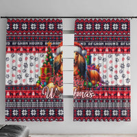 Afghan Hound Merry Woofmas Window Curtain Christmas Dog Art Style - Wonder Print Shop