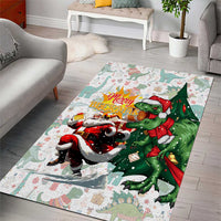 Cheer Santa Claus T-Rex Area Rug Merry Beermas Christmas - Wonder Print Shop