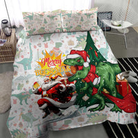 Cheer Santa Claus T-Rex Bedding Set Merry Beermas Christmas - Wonder Print Shop
