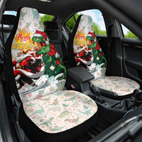 Cheer Santa Claus T-Rex Car Seat Cover Merry Beermas Christmas - Wonder Print Shop