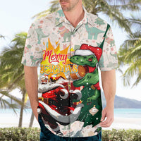 Cheer Santa Claus T-Rex Hawaiian Shirt Merry Beermas Christmas - Wonder Print Shop
