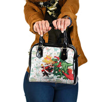 Cheer Santa Claus T-Rex Shoulder Handbag Merry Beermas Christmas