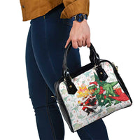 Cheer Santa Claus T-Rex Shoulder Handbag Merry Beermas Christmas