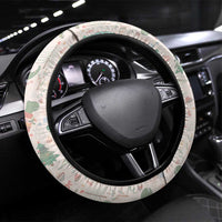 Cheer Santa Claus T-Rex Steering Wheel Cover Merry Beermas Christmas - Wonder Print Shop