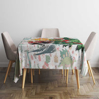 Cheer Santa Claus T-Rex Tablecloth Merry Beermas Christmas - Wonder Print Shop