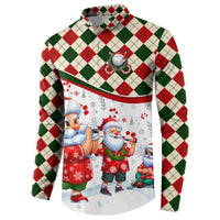Santa Golf Club Button Sweatshirt Christmas Winter Style - Wonder Print Shop