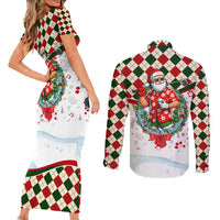 Santa Golf Club Couples Matching Short Sleeve Bodycon Dress and Long Sleeve Button Shirt Christmas Winter Style - Wonder Print Shop