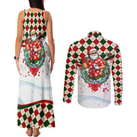 Santa Golf Club Couples Matching Tank Maxi Dress and Long Sleeve Button Shirt Christmas Winter Style - Wonder Print Shop