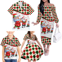 Santa Golf Club Family Matching Off The Shoulder Long Sleeve Dress and Hawaiian Shirt Christmas Winter Style - Wonder Print Shop