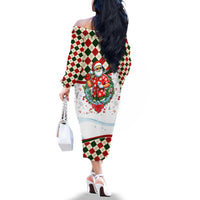 Santa Golf Club Family Matching Off The Shoulder Long Sleeve Dress and Hawaiian Shirt Christmas Winter Style - Wonder Print Shop