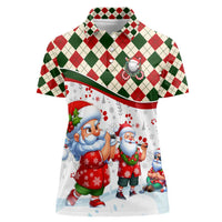 Santa Golf Club Women Polo Shirt Christmas Winter Style - Wonder Print Shop
