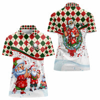 Santa Golf Club Women Polo Shirt Christmas Winter Style - Wonder Print Shop