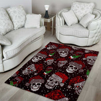 Xmas Skulls Love Christmas Cocktails Area Rug - Wonder Print Shop