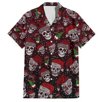 Xmas Skulls Love Christmas Cocktails Family Matching Short Sleeve Bodycon Dress and Hawaiian Shirt - Wonder Print Shop
