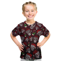 Xmas Skulls Love Christmas Cocktails Kid T Shirt - Wonder Print Shop