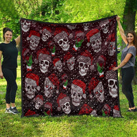 Xmas Skulls Love Christmas Cocktails Quilt - Wonder Print Shop