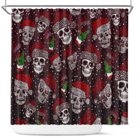 Xmas Skulls Love Christmas Cocktails Shower Curtain