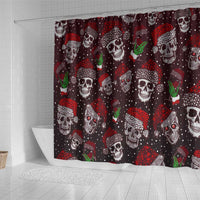 Xmas Skulls Love Christmas Cocktails Shower Curtain