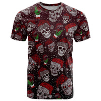 Xmas Skulls Love Christmas Cocktails T Shirt - Wonder Print Shop