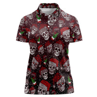 Xmas Skulls Love Christmas Cocktails Women Polo Shirt - Wonder Print Shop