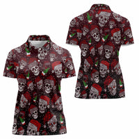 Xmas Skulls Love Christmas Cocktails Women Polo Shirt - Wonder Print Shop