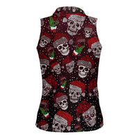 Xmas Skulls Love Christmas Cocktails Women Sleeveless Polo Shirt - Wonder Print Shop