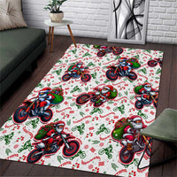 BRAAAP! Motorbike Santa Christmas Area Rug - Wonder Print Shop
