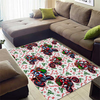 BRAAAP! Motorbike Santa Christmas Area Rug - Wonder Print Shop