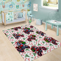 BRAAAP! Motorbike Santa Christmas Area Rug - Wonder Print Shop