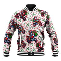 BRAAAP! Motorbike Santa Christmas Baseball Jacket - Wonder Print Shop