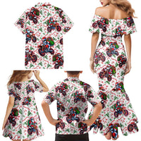 BRAAAP! Motorbike Santa Christmas Family Matching Mermaid Dress and Hawaiian Shirt - Wonder Print Shop