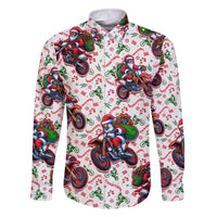 BRAAAP! Motorbike Santa Christmas Family Matching Off The Shoulder Long Sleeve Dress and Hawaiian Shirt - Wonder Print Shop