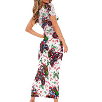 BRAAAP! Motorbike Santa Christmas Family Matching Short Sleeve Bodycon Dress and Hawaiian Shirt - Wonder Print Shop