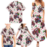 BRAAAP! Motorbike Santa Christmas Family Matching Summer Maxi Dress and Hawaiian Shirt - Wonder Print Shop