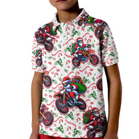 BRAAAP! Motorbike Santa Christmas Kid Polo Shirt - Wonder Print Shop