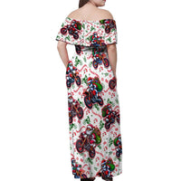 BRAAAP! Motorbike Santa Christmas Off Shoulder Maxi Dress - Wonder Print Shop