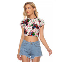 BRAAAP! Motorbike Santa Christmas Raglan Cropped T Shirt - Wonder Print Shop