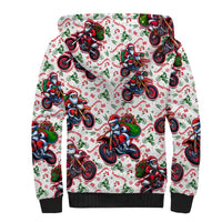 BRAAAP! Motorbike Santa Christmas Sherpa Hoodie - Wonder Print Shop