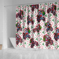 BRAAAP! Motorbike Santa Christmas Shower Curtain