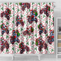 BRAAAP! Motorbike Santa Christmas Shower Curtain