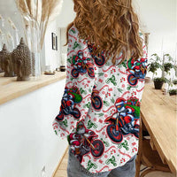 BRAAAP! Motorbike Santa Christmas Women Casual Shirt - Wonder Print Shop